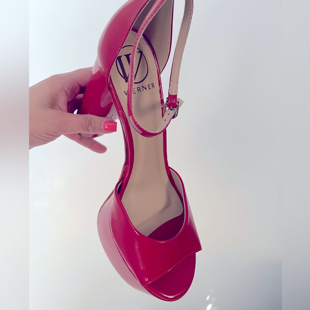 Werner Red Platform Heels - Picture 2 of 12